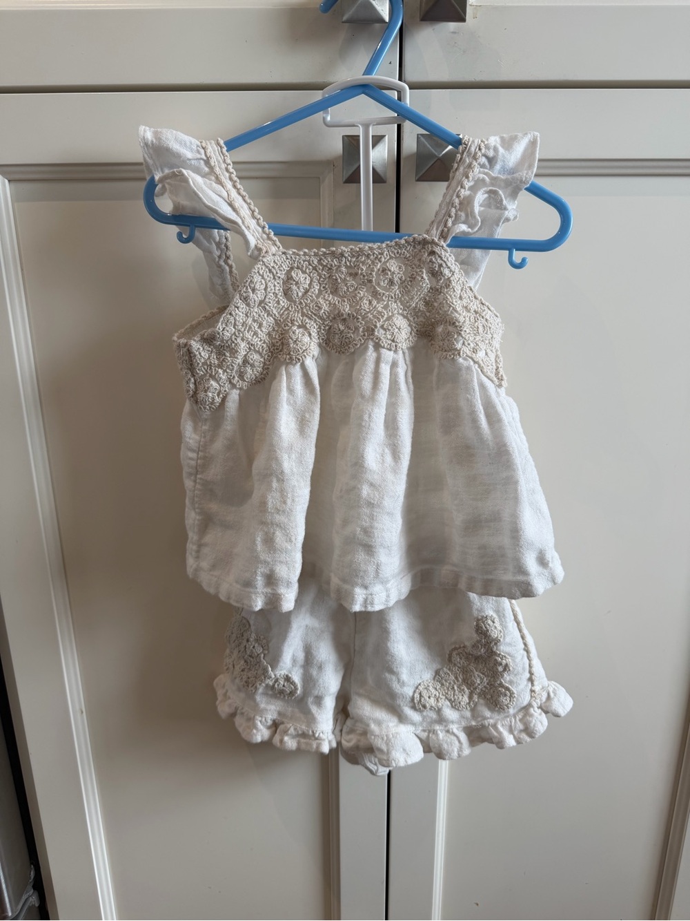 Zara 2t summer Cream Embroidered Baby Set